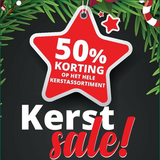 Kerstsale: 50% korting op alle kerstartikelen!